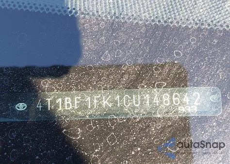 2012 Toyota Camry Se из США, поврежденный, VIN 4T1BF1FK1CU148642